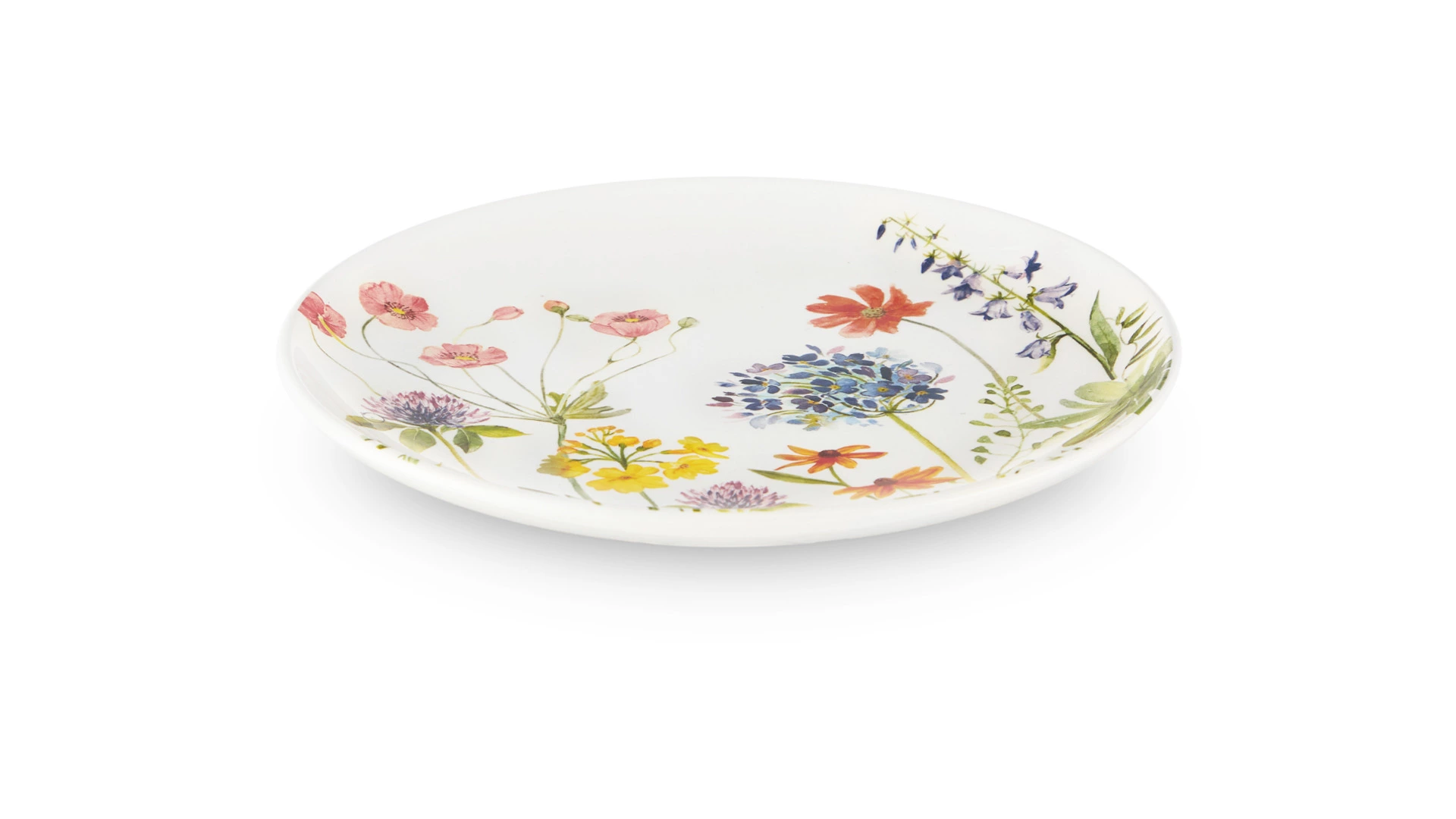 Тарелка закусочная Decor de table Полевые цветы 22 см, керамика, белая