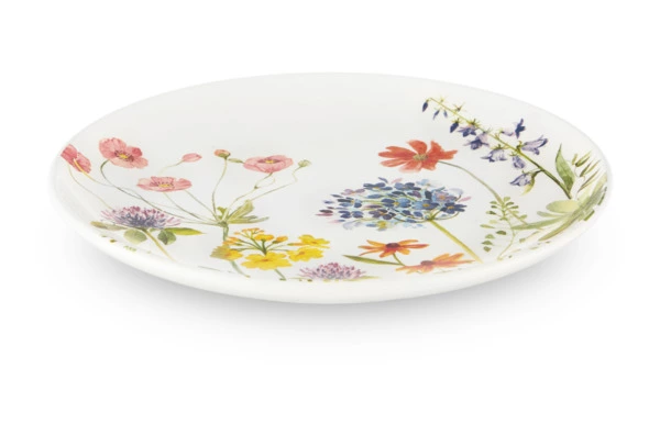 Тарелка закусочная Decor de table Полевые цветы 22 см, керамика, белая