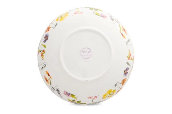 Салатник большой Decor de table Полевые цветы 1,7л, 22,5х7,7 см, керамика, белый