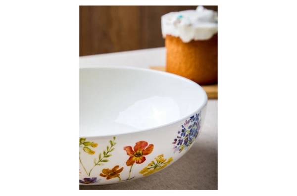 Салатник большой Decor de table Полевые цветы 1,7л, 22,5х7,7 см, керамика, белый
