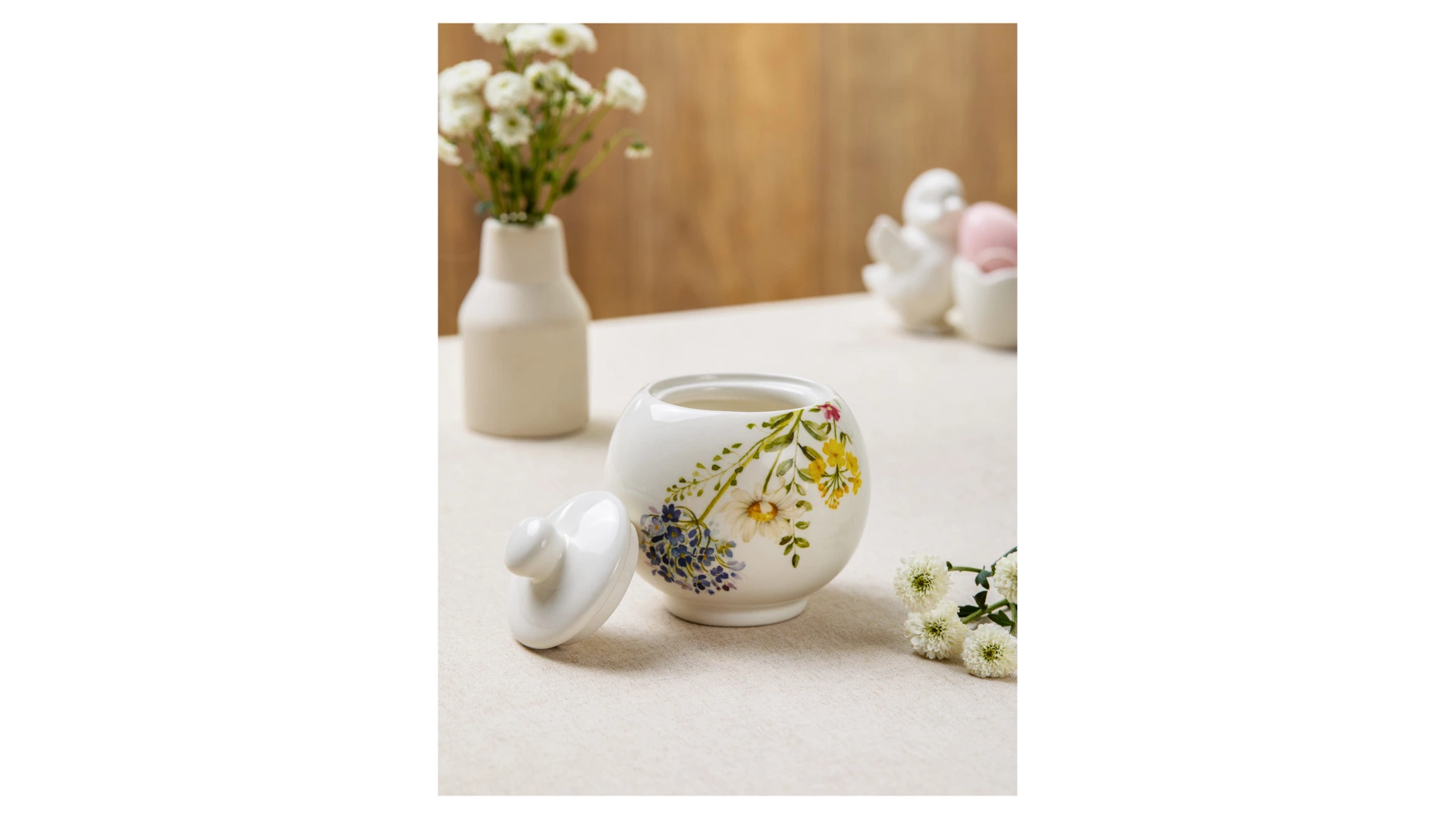 Сахарница Decor de table Полевые цветы 270 мл, керамика, белая