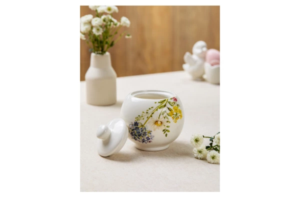 Сахарница Decor de table Полевые цветы 270 мл, керамика, белая