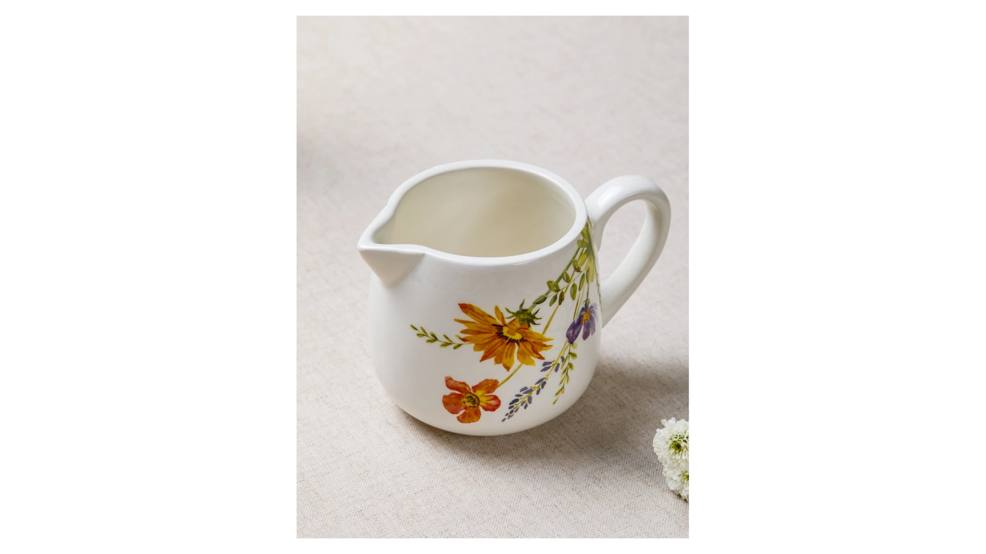 Молочник Decor de table Полевые цветы 330 мл, керамика, белый