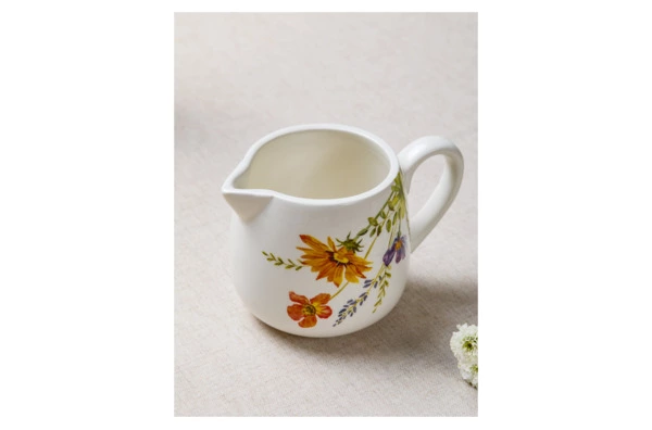 Молочник Decor de table Полевые цветы 330 мл, керамика, белый