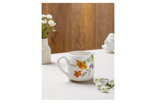 Молочник Decor de table Полевые цветы 330 мл, керамика, белый