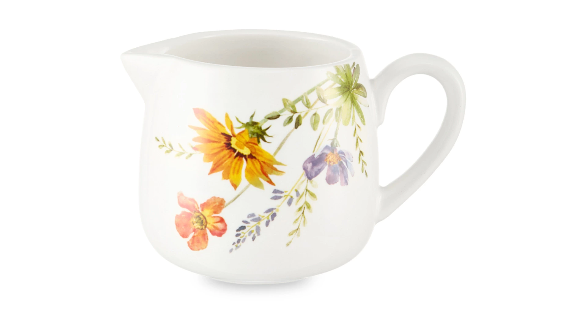 Молочник Decor de table Полевые цветы 330 мл, керамика, белый