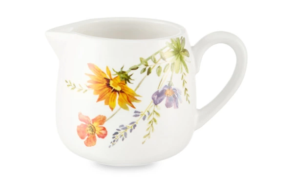 Молочник Decor de table Полевые цветы 330 мл, керамика, белый