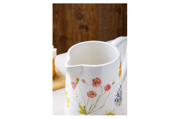 Кувшин Decor de table Полевые цветы 2,4 л, керамика, белый