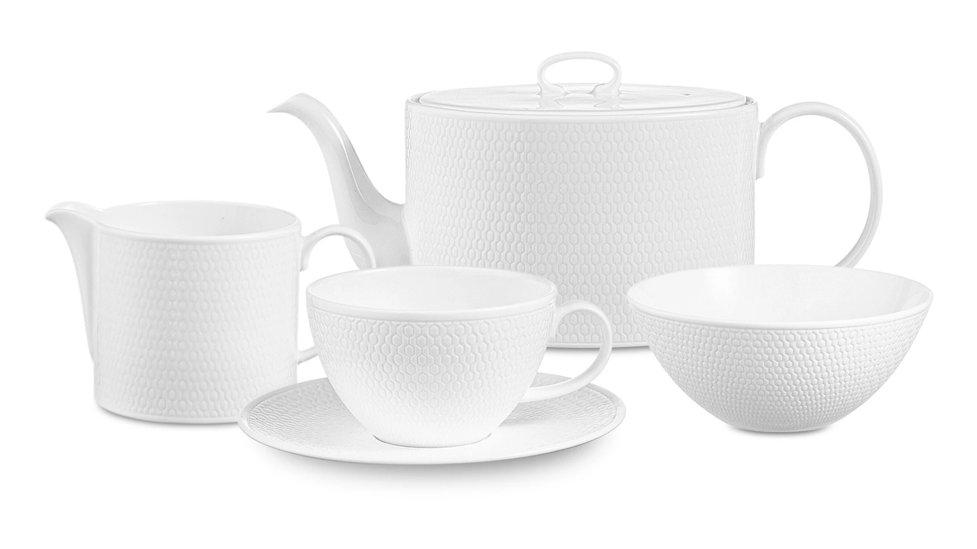 Сервиз чайный Wedgwood Джио на 6 персон 15 предметов, фарфор костяной