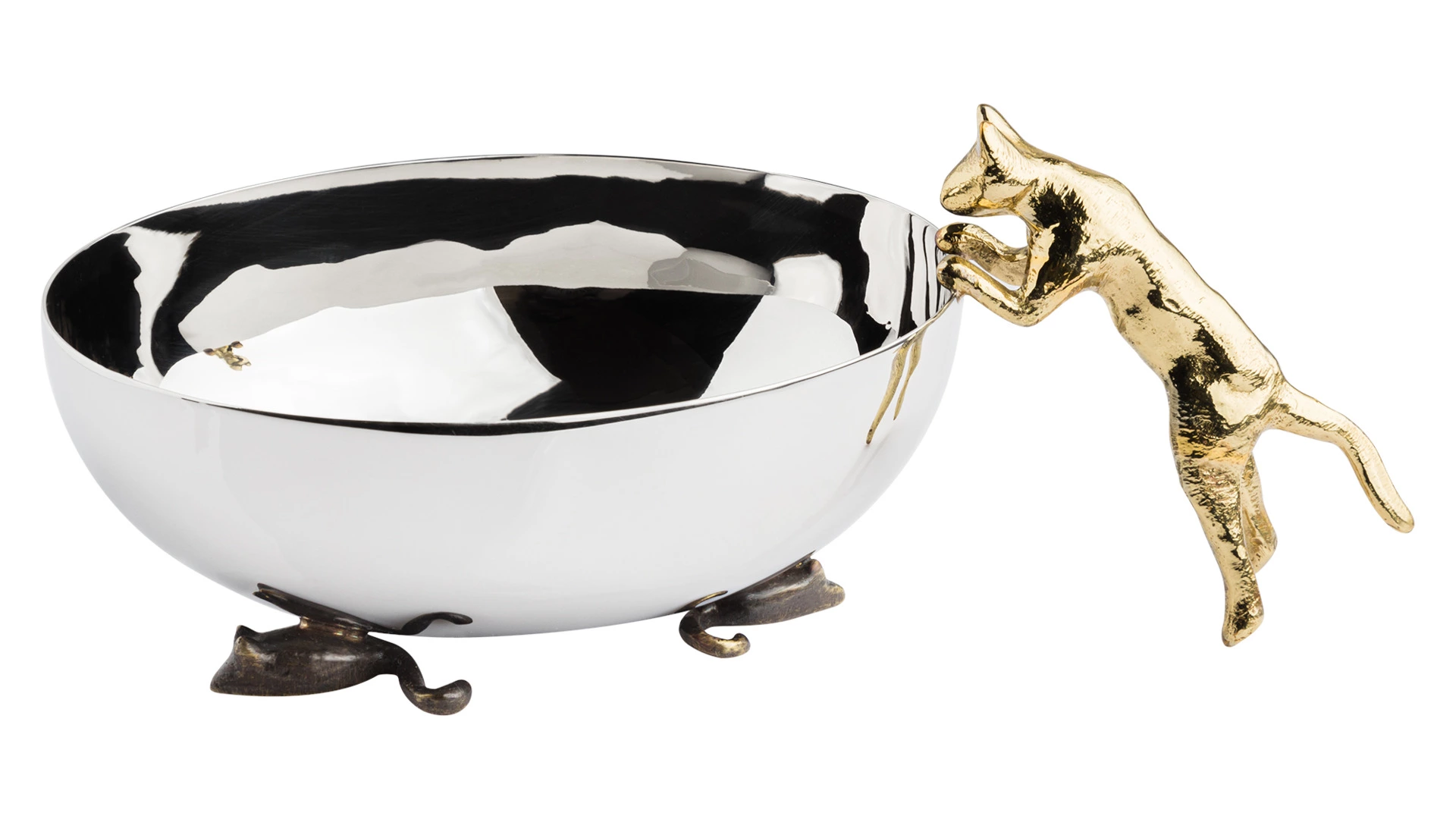 Чаша Michael Aram Кот 19 см, сталь нержавеющая