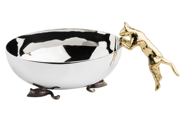 Чаша Michael Aram Кот 19 см, сталь нержавеющая