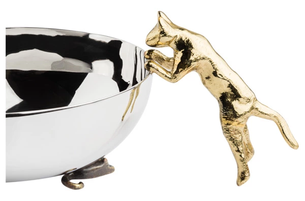 Чаша Michael Aram Кот 19 см, сталь нержавеющая