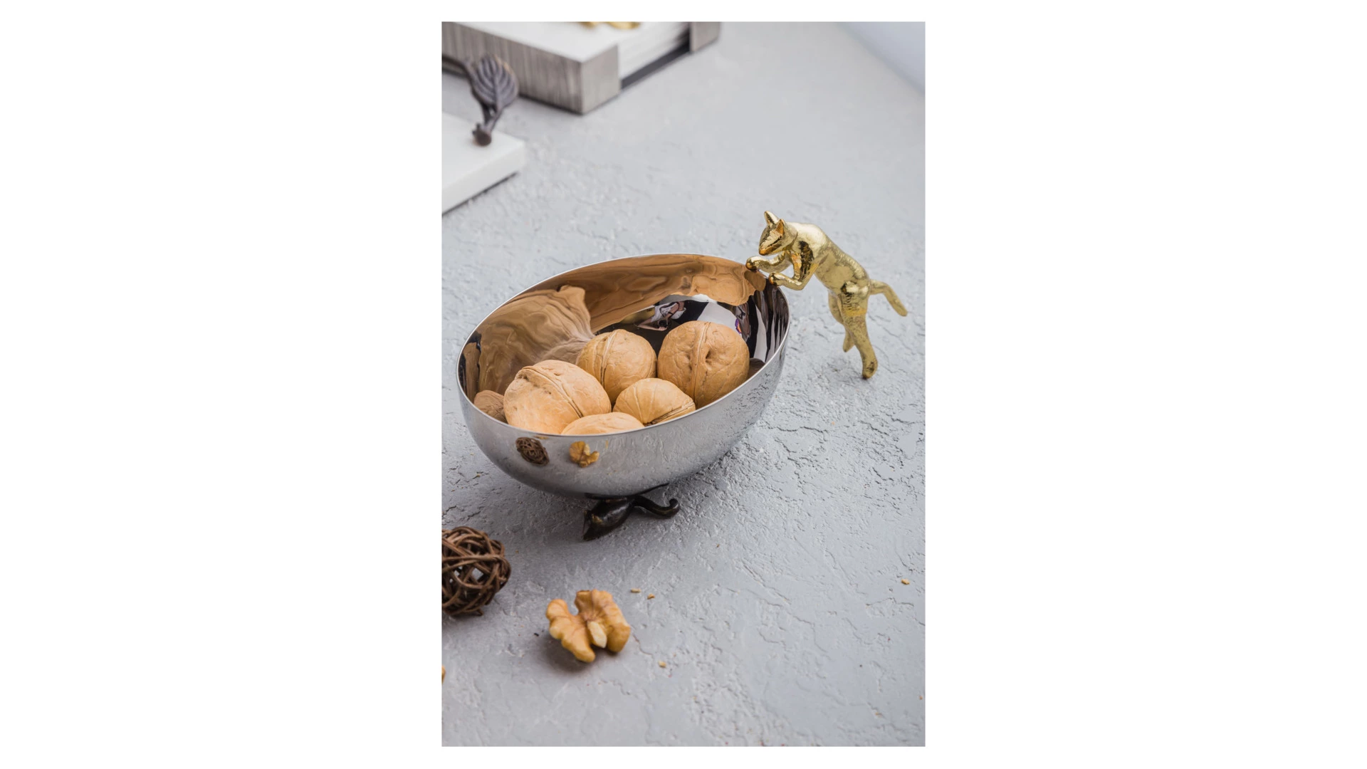 Чаша Michael Aram Кот 19 см, сталь нержавеющая