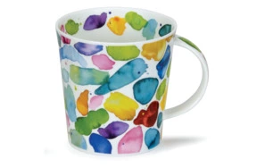 Кружка Dunoon Цветные капли в зеленом Кернгорм 480 мл, фарфор костяной