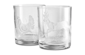 Набор стаканов для виски Decor de table Гладь Животные 330 мл, 2 шт, хрусталь