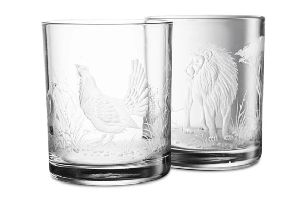 Набор стаканов для виски Decor de table Гладь Львы 330 мл, 2 шт, хрусталь