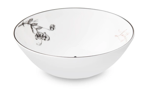 Тарелка суповая Shirokov Скетчбук Стрекоза 460 мл, фарфор костяной