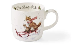 Кружка Royal Worcester Забавная фауна Лисички на санях 310 мл, костяной фарфор