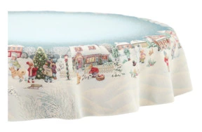 Скатерть круглая Decor de Table Большая семья D165 см, гобелен