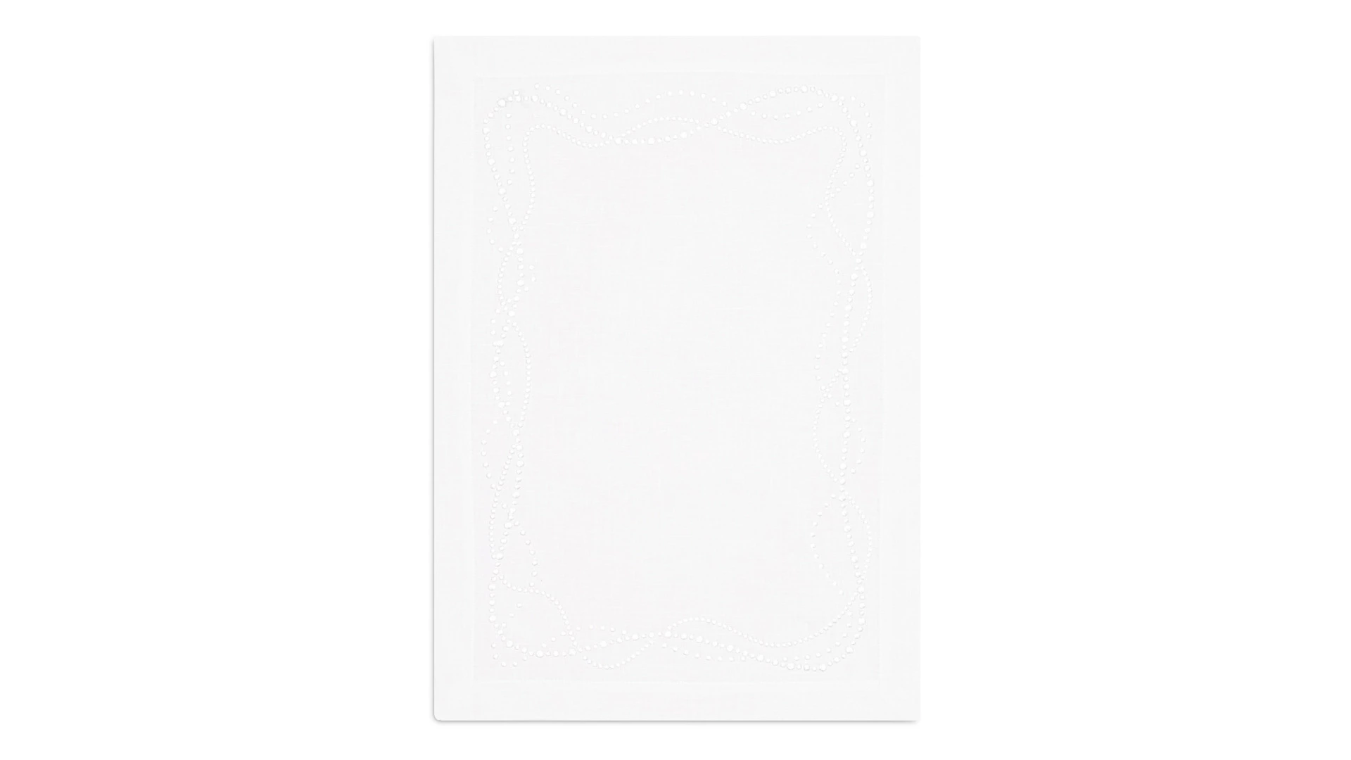 Набор салфеток сервировочных Amitile Жемчуг 35х50 см, 6 шт, лен, белый, вышивка белая, п/к