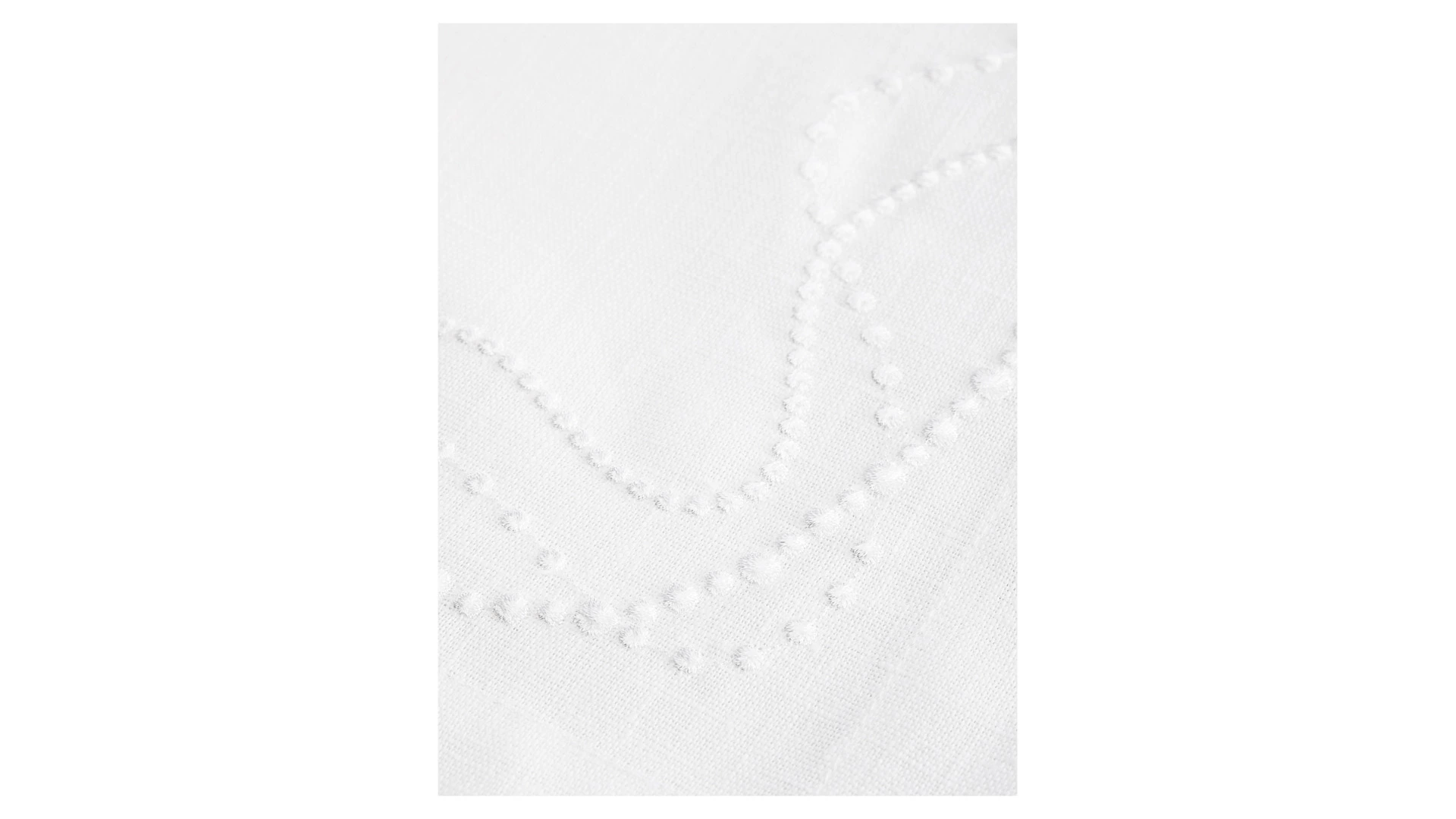 Набор салфеток сервировочных Amitile Жемчуг 35х50 см, 6 шт, лен, белый, вышивка белая, п/к