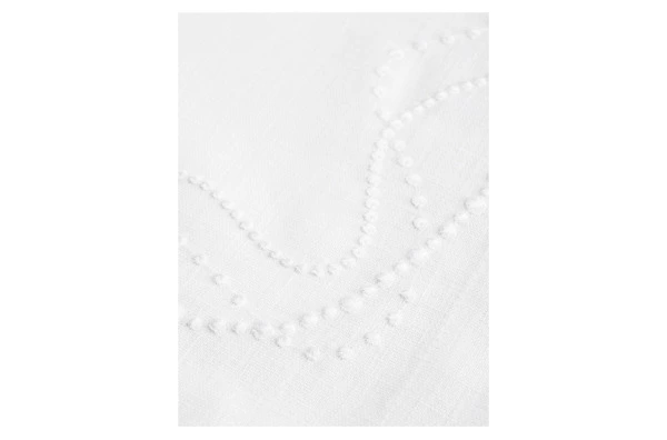 Набор салфеток сервировочных Amitile Жемчуг 35х50 см, 6 шт, лен, белый, вышивка белая, п/к