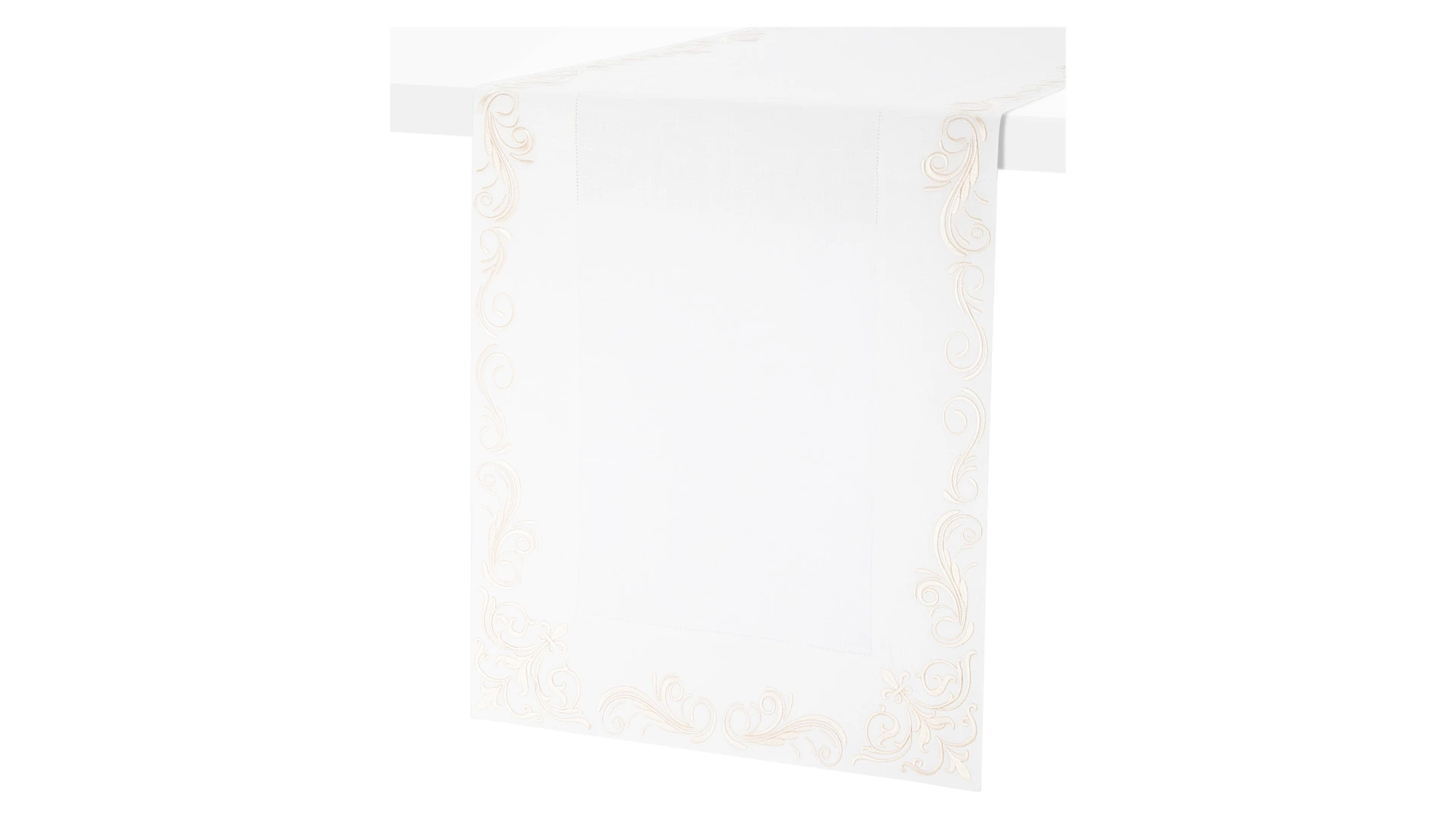 Дорожка для стола вышивка экрю Amitile Версаль 50х210 см, лен, п/к