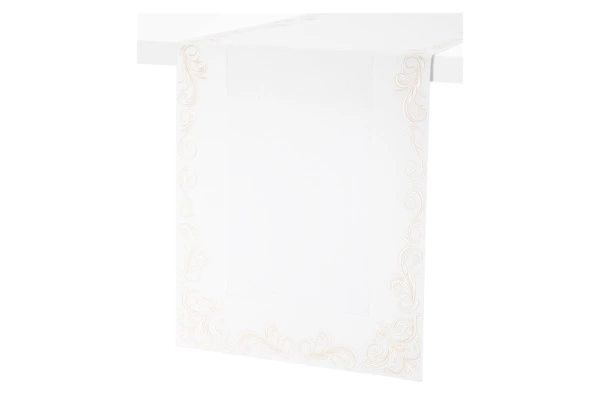 Дорожка для стола вышивка экрю Amitile Версаль 50х210 см, лен, п/к