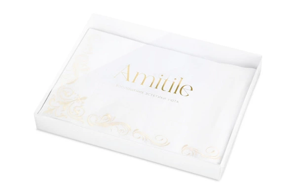 Скатерть прямоугольная вышивка экрю Amitile Версаль 170х375 см, лен, п/к