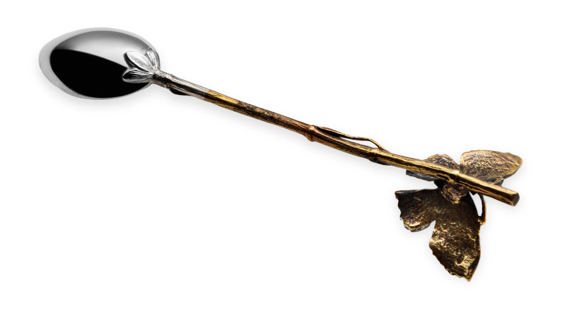 Ложка для размешивания кофе в футляре Кольчугинский мельхиор Бабочка №1, латунь