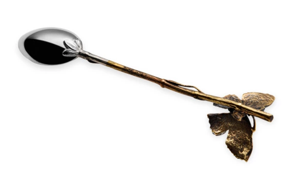 Ложка для размешивания кофе в футляре Кольчугинский мельхиор Бабочка №1, латунь