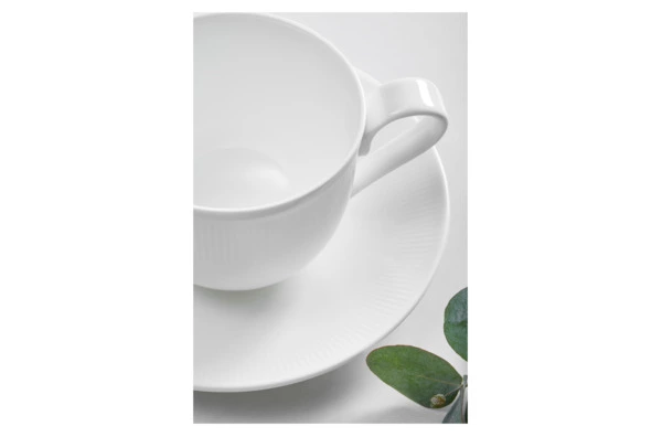 Чашка кофейная с блюдцем Decor de table Плиссе 90 мл, фарфор костяной