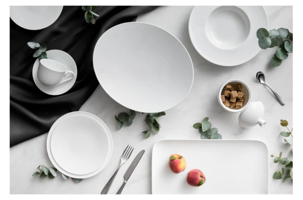 Чашка кофейная с блюдцем Decor de table Плиссе 90 мл, фарфор костяной