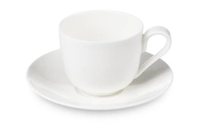 Чашка кофейная с блюдцем Decor de table Плиссе 90 мл, фарфор костяной