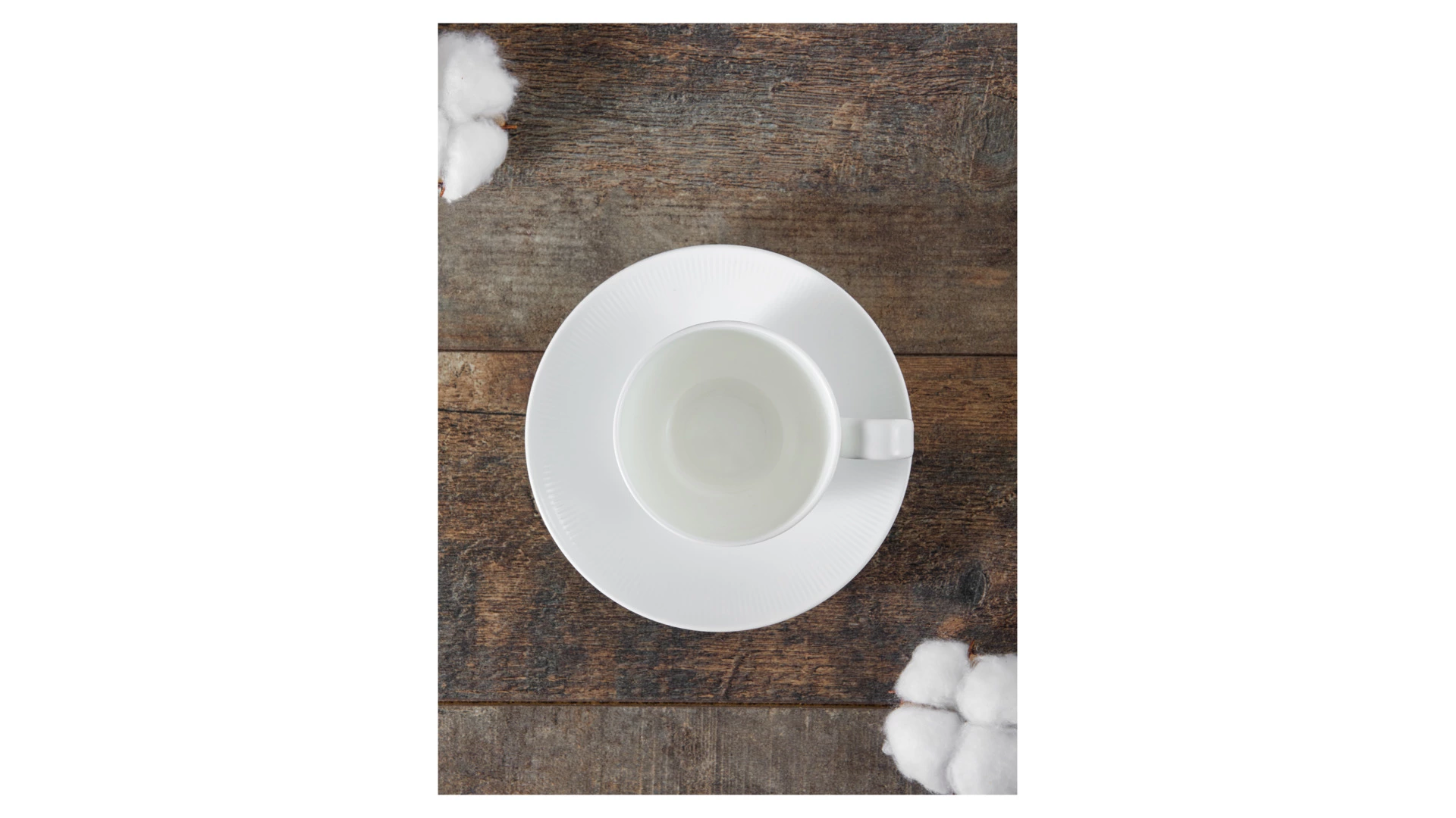 Чашка чайная с блюдцем Decor de table Плиссе 230 мл, фарфор костяной