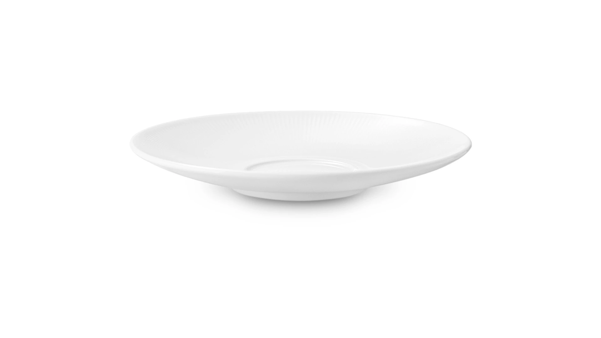 Чашка чайная с блюдцем Decor de table Плиссе 230 мл, фарфор костяной