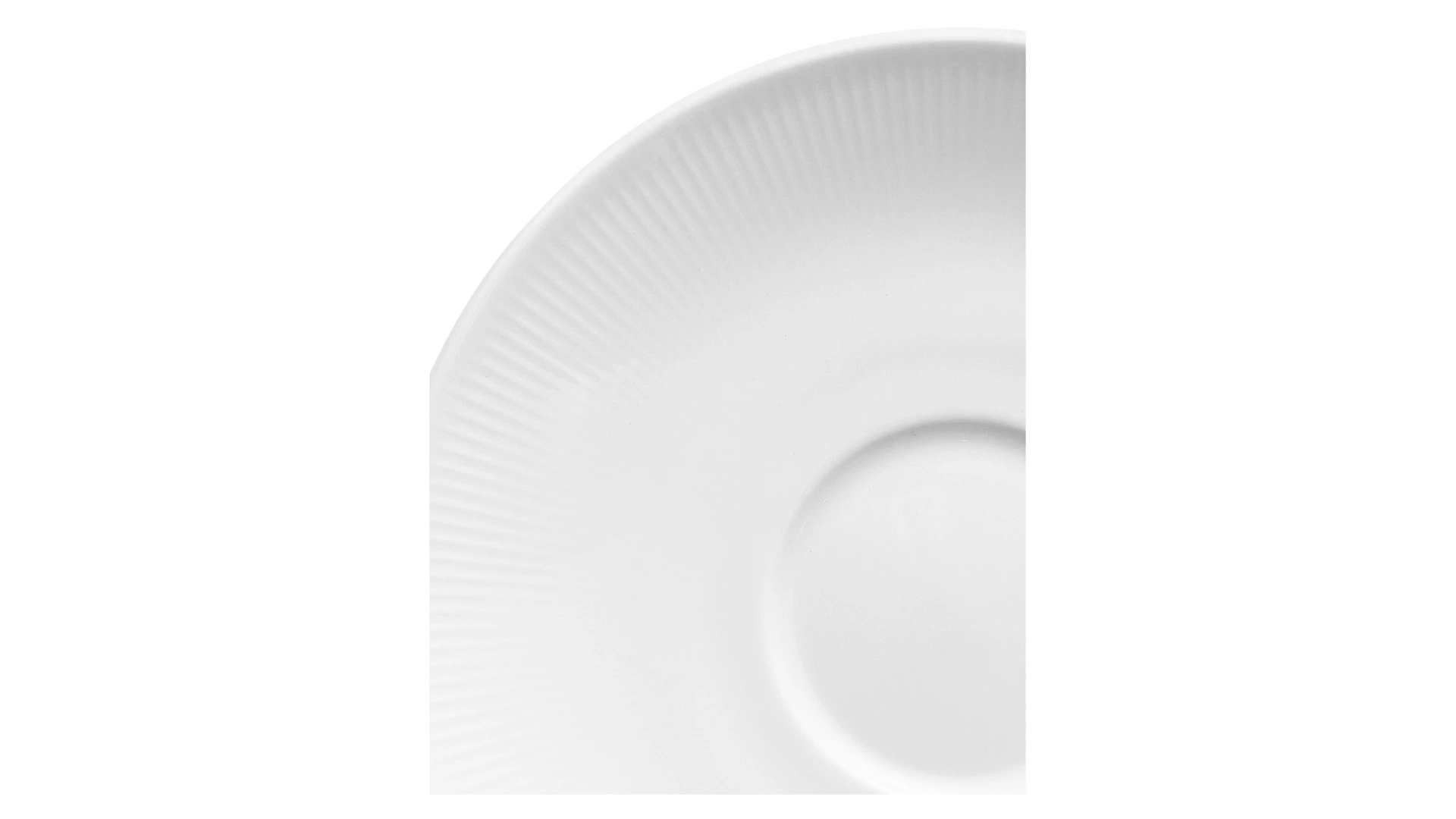 Чашка чайная с блюдцем Decor de table Плиссе 230 мл, фарфор костяной