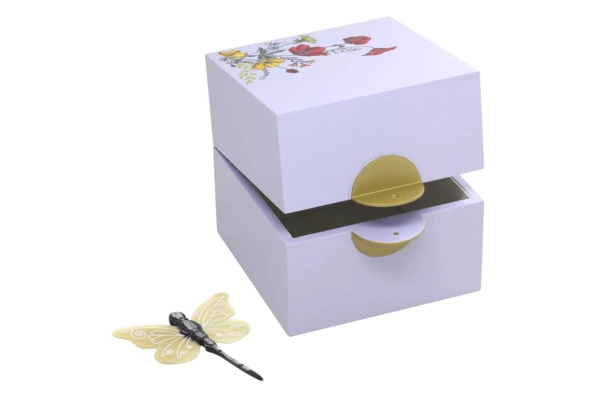 Шкатулка Empire Бабочки 15х15х15 см, лакированное дерево, п/к