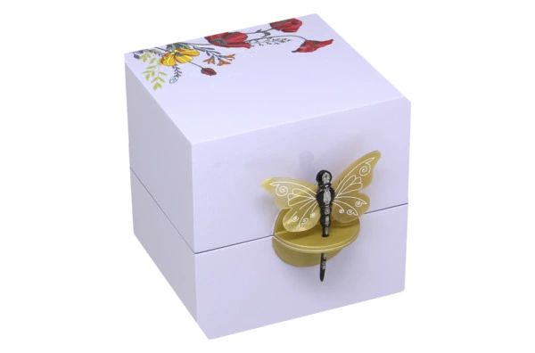 Шкатулка Empire Бабочки 15х15х15 см, лакированное дерево, п/к