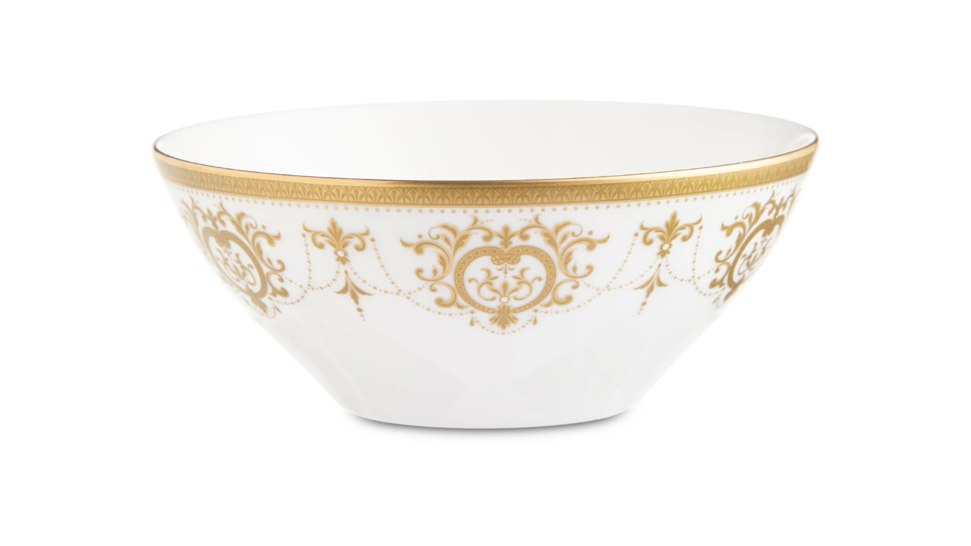 Салатник индивидуальный Narumi Золотая тиара 13 см, фарфор костяной