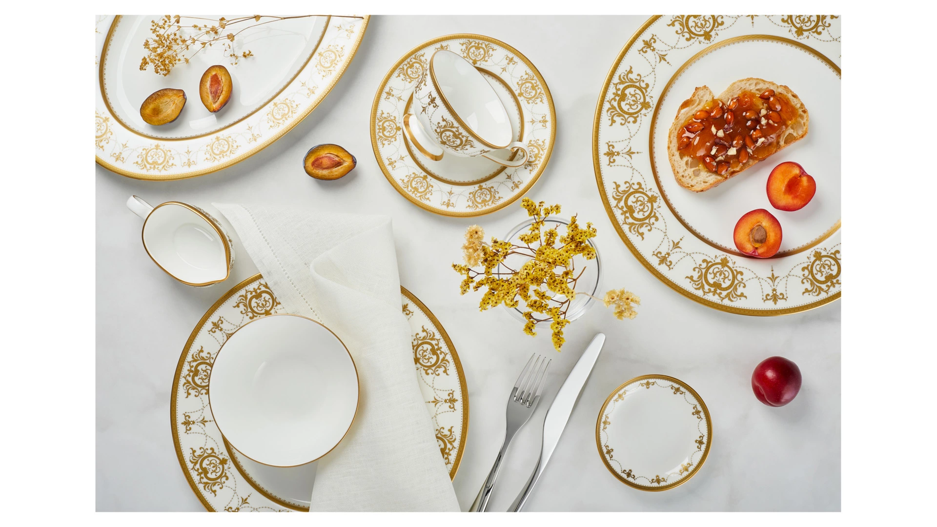 Салатник индивидуальный Narumi Золотая тиара 13 см, фарфор костяной