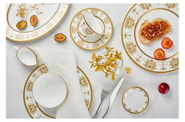 Салатник индивидуальный Narumi Золотая тиара 13 см, фарфор костяной