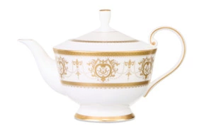 Чайник заварочный Narumi Золотая тиара 0,55 л, фарфор костяной