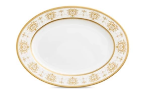 Блюдо овальное Narumi Золотая тиара 32х23 см, фарфор костяной