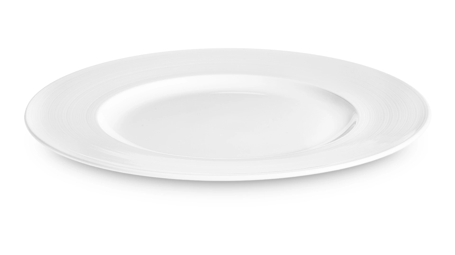 Тарелка обеденная Narumi Терраса, рельеф 27 см, фарфор костяной, матовая, белая, блестящая