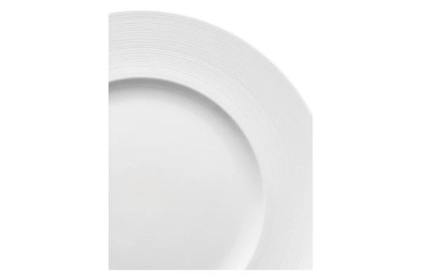 Тарелка обеденная Narumi Терраса, рельеф 27 см, фарфор костяной, матовая, белая, блестящая