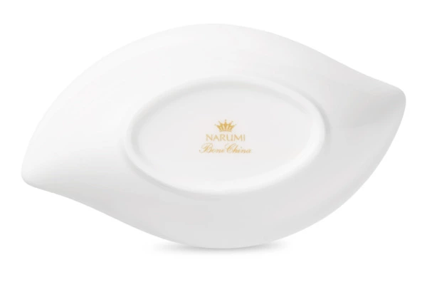 Чаша-лист Narumi Белый декор 13 см, фарфор костяной