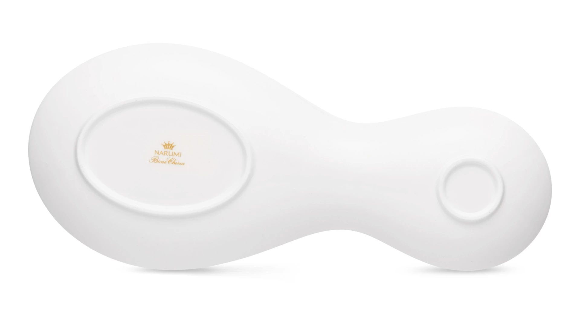 Подставка двойная под ложки Narumi Белый декор 32,5х14х3,5 см, фарфор костяной