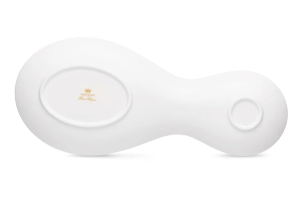 Подставка двойная под ложки Narumi Белый декор 32,5х14х3,5 см, фарфор костяной