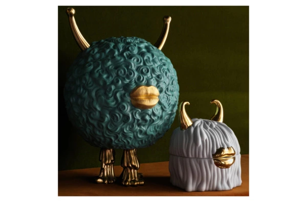 Набор тарелок в подставке с крышкой L’Objet Хаас 11 см, 5 предметов, белый, фарфор, п/к